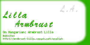 lilla armbrust business card